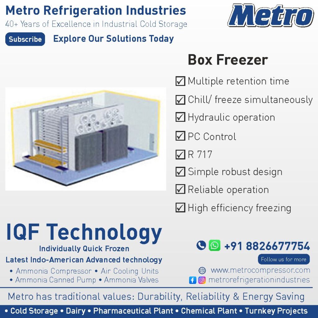 Spiral freezer with high-performance delta airflow, reducing freezing times by 25% and ensuring energy efficiency.