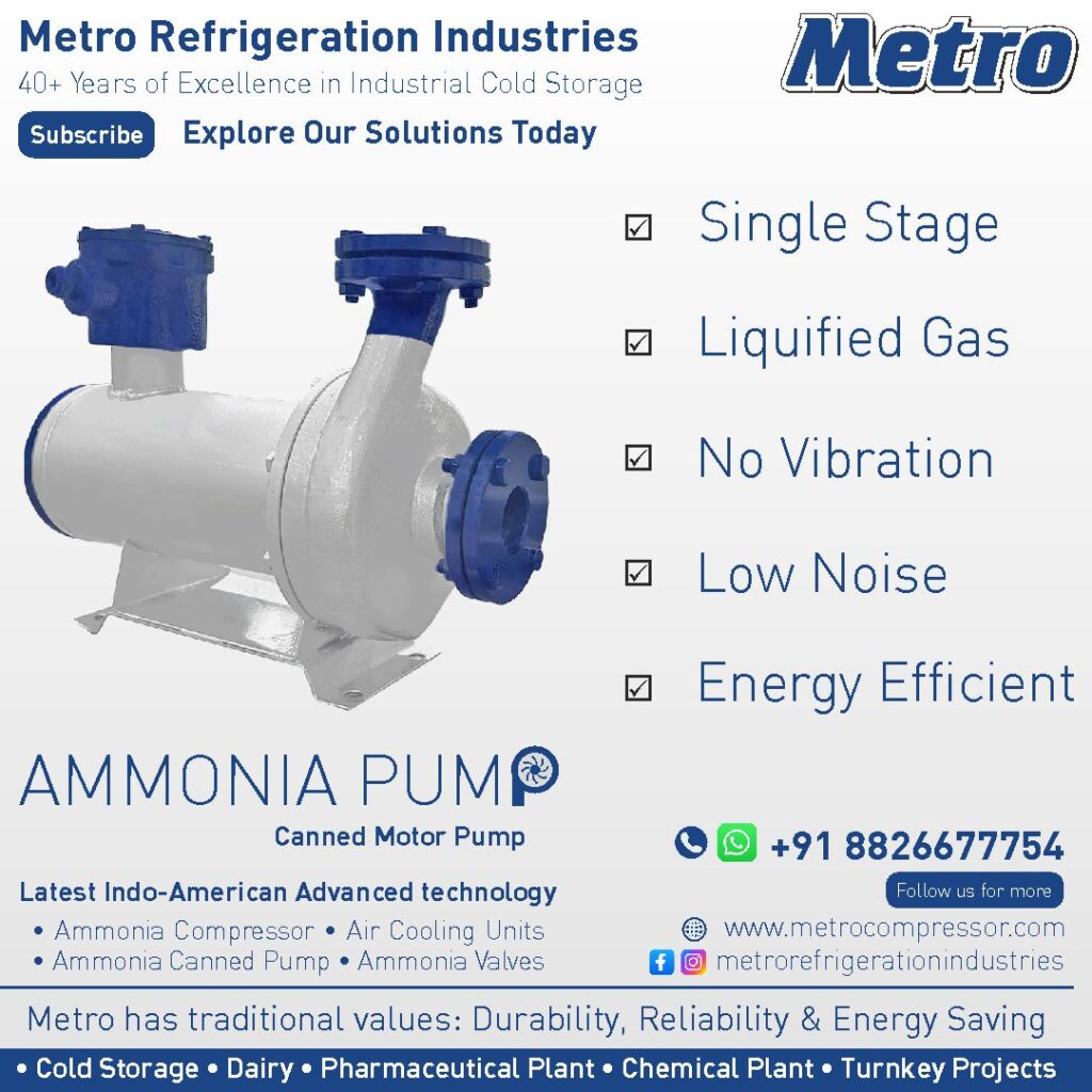 Ammonia Pump: High-performance ammonia pump for industrial refrigeration systems, designed for efficiency and reliability.