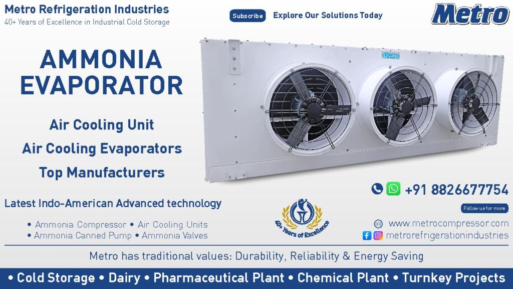 Ammonia Refrigeration Evaporators Manufacturers: High-performance ammonia refrigeration evaporator for industrial cooling needs.