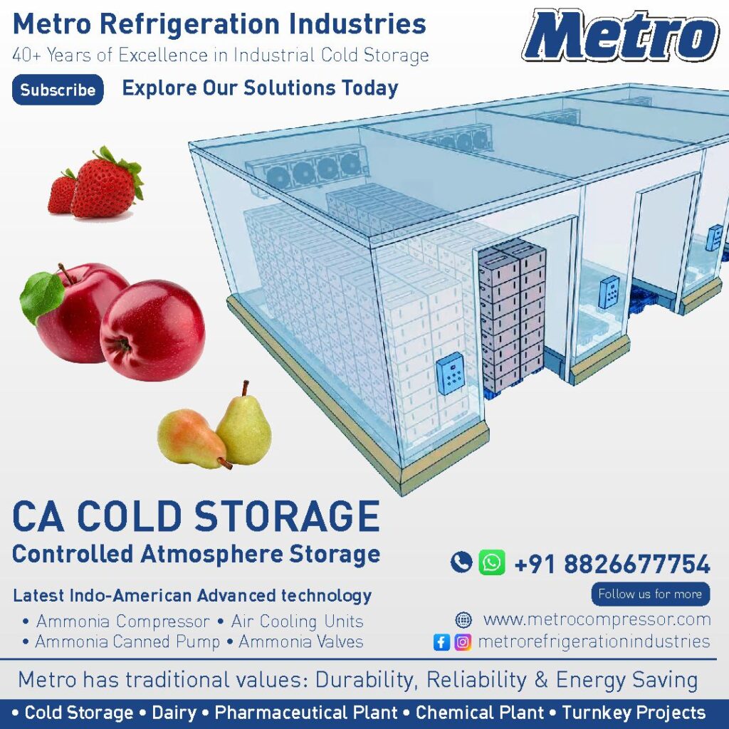 CA cold storage facility for apples and other perishable products.