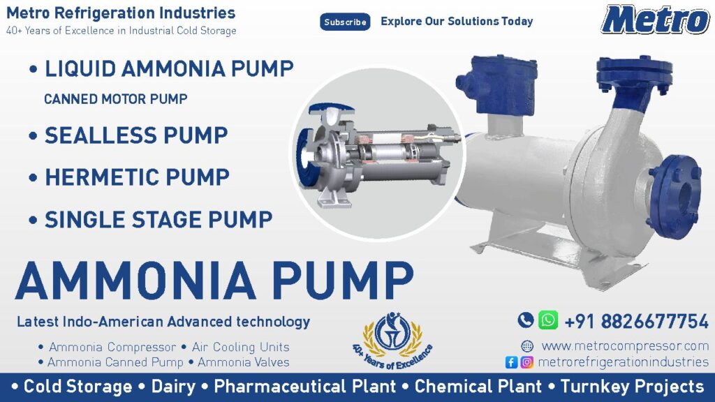 Liquid Ammonia Pump Manufacturers: High pressure liquid ammonia pump designed for efficient industrial refrigeration.