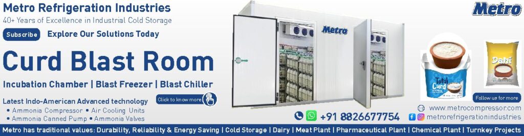 Curd Incubation Room: Curd incubation room by Metro Refrigeration for large-scale dairy production.