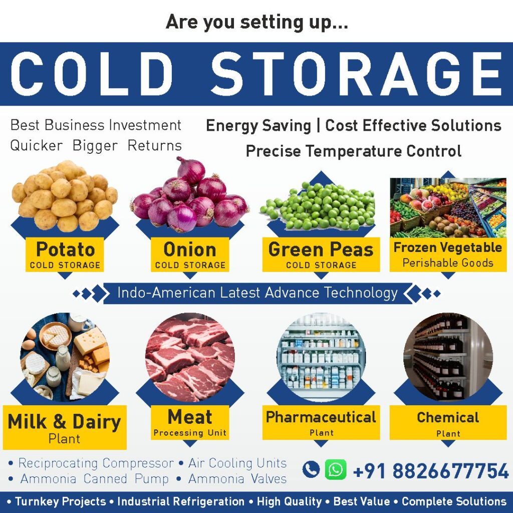 Efficient potato cold store for preserving quality and supporting agricultural growth.